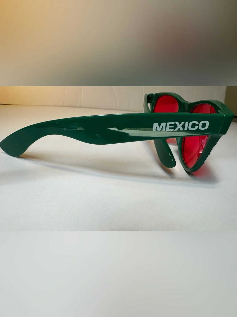 FIFA Official Mexico Green Patterned Frame Sunglasses with Red Lenses